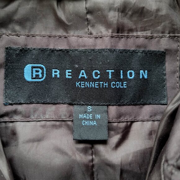 Kenneth Cole Reaction Quilted Jacket Small Brown Feather Down Puffer Lightweight - Picture 8 of 10